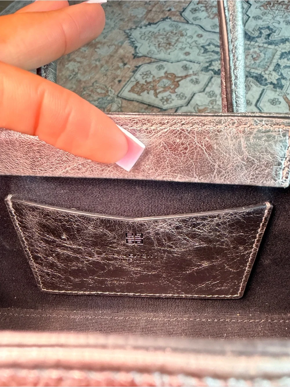 Givenchy Antigona Stretch Metallic Silver Mini